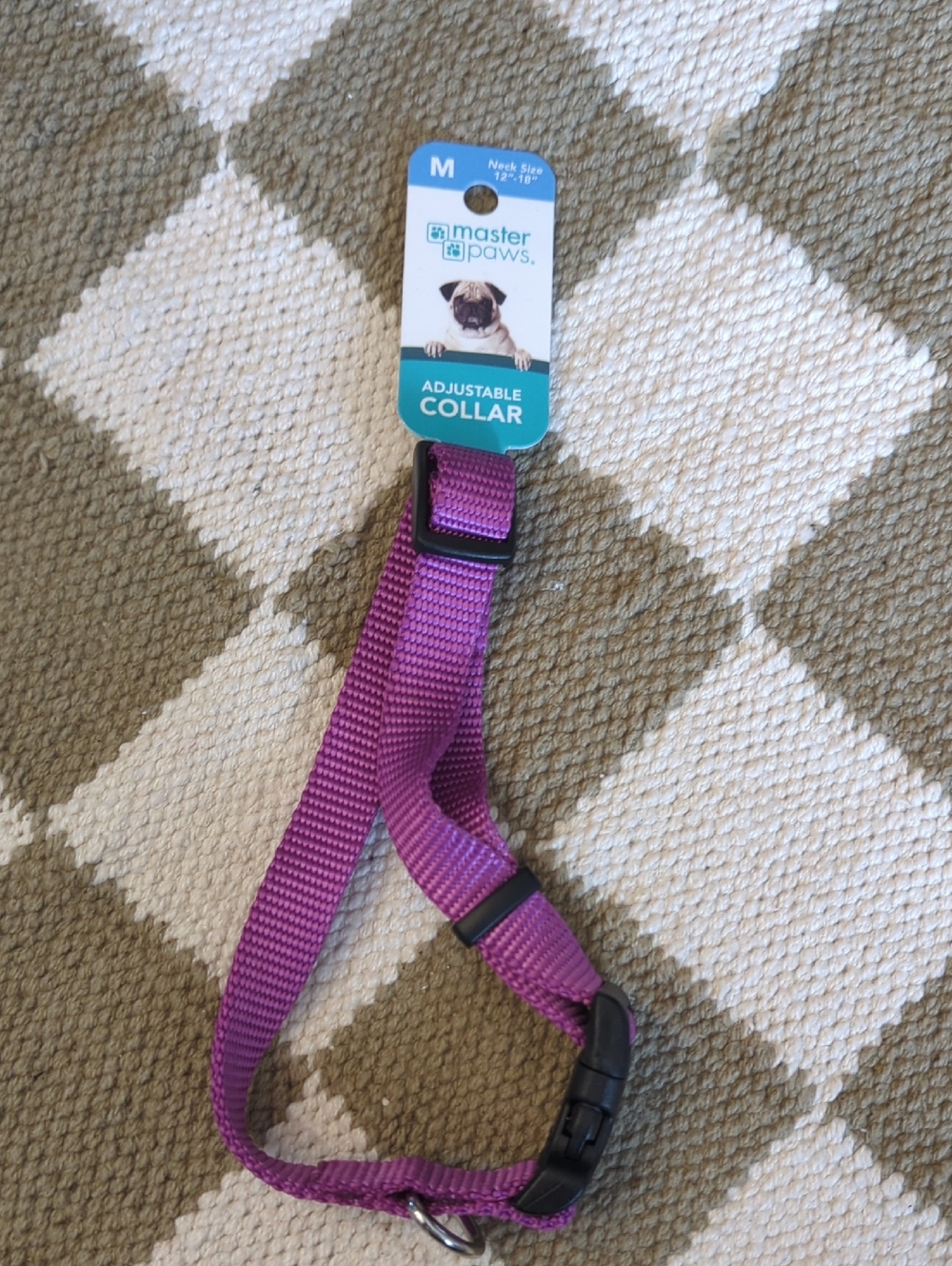 Master Paws Adjustable Purple Dog Collar (M)